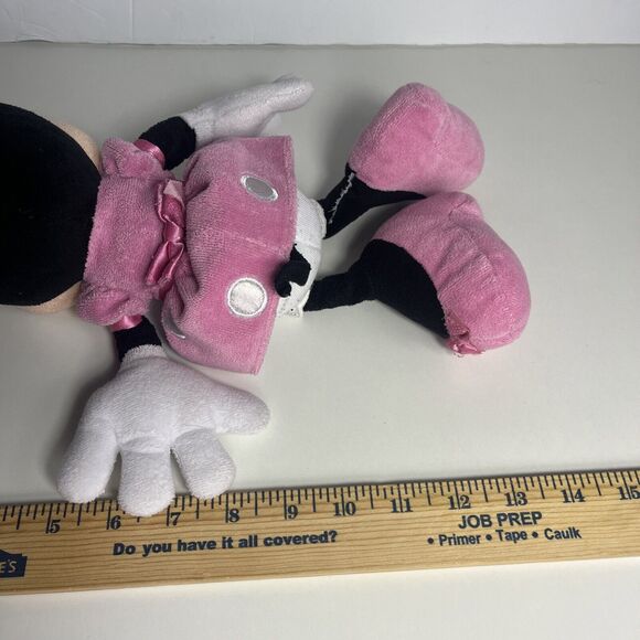 Disney Junior Minnie Mouse Pink Polka Dot Dress Plush Soft Stuffed Beanie 13” - Picture 6 of 6